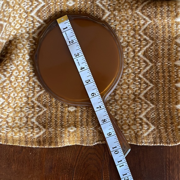 Vintage Resin Hand Mirror Floral Etching - Picture 7 of 13